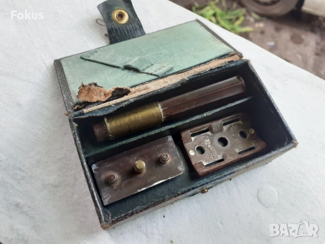 Стара английска самобръсначка бакелит и бронз