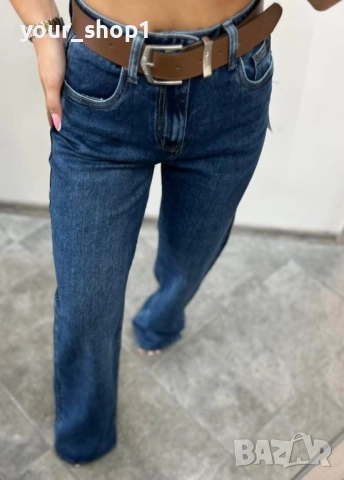 Дамски дънки + колан широк крачол wide leg , снимка 5 - Дънки - 51866704