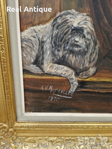 Уникална антикварна белгийска майсторска авторска картина масло върху платно , снимка 8 - Картини - 52348285