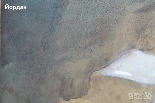 Стар акварел на дебел картон, снимка 3 - Други ценни предмети - 50917942