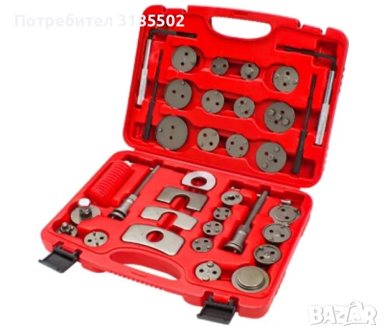 Комплект инструменти за смяна на накладки - 35 части, снимка 2 - Куфари с инструменти - 51500009
