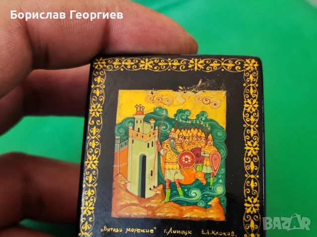 Малка руска рисувана кутия, снимка 3 - Колекции - 50804959