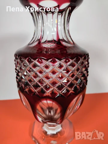 Ваза от двукомпонентен немски кристал WMF, снимка 4 - Вази - 51145672
