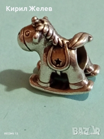 Сребърен талисман Люлеещо се конче Бруно еднорога на Pandora 50802, снимка 8 - Колиета, медальони, синджири - 52889776