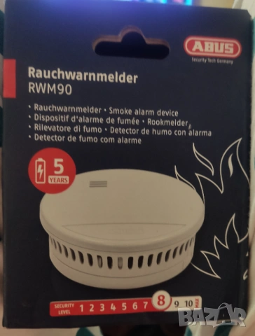 Чисто нов детектор за дим ABUS RWM90, снимка 3 - Други инструменти - 53610359