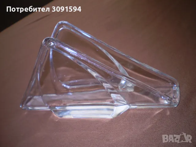 19ти век САЛФЕТНИК КРИСТАЛНО ПРОЗРАЧНО СТЪКЛО, снимка 3 - Други ценни предмети - 48057178