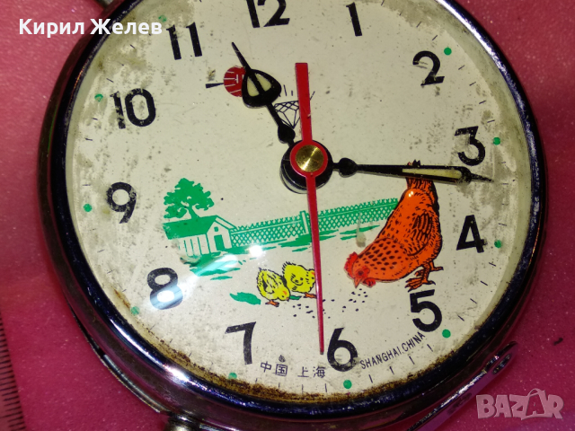SHANGHAI CHINA Стар РЯДЪК КОЛЕКЦИОНЕРСКИ РЕТРО МЕХАНИЧЕН КИТАЙСКИ БУДИЛНИК ШАНХАЙ 28696, снимка 11 - Антикварни и старинни предмети - 44545936
