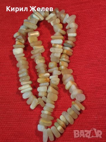 СТАР ГЕРДАН от КАМЪЧЕТА ИВИЧЕСТ АХАТ с БРОНЗОВА ЗАКОПЧАЛКА РЪЧНО НАНИЗАНА ОГЪРЛИЦА 17016, снимка 2 - Антикварни и старинни предмети - 35078563