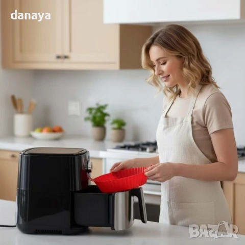 6337 Силиконова форма за Airfryer, ф22см, снимка 7 - Съдове за готвене - 53119780