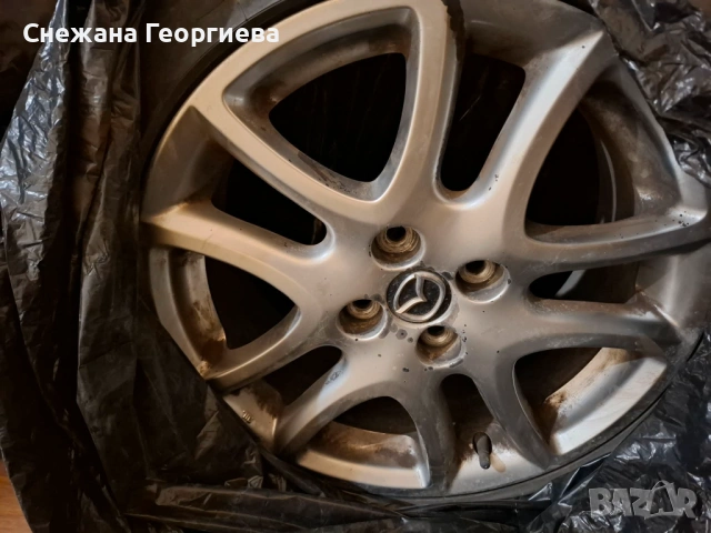 Запазени оригинални алуминиеви джанти на Мазда, снимка 3 - Гуми и джанти - 53647235