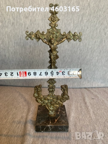 месингов настолен кръст разпятие , снимка 7 - Антикварни и старинни предмети - 53758102