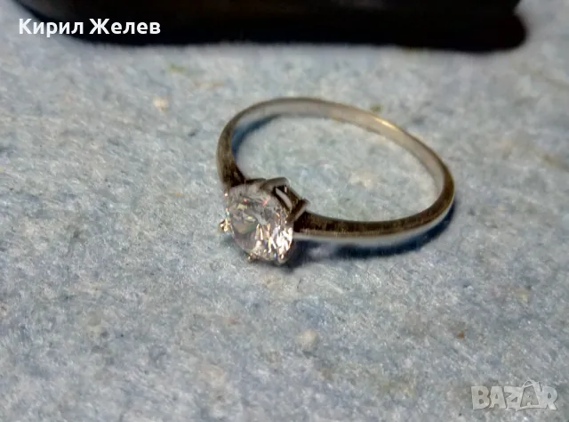 СКЪПОЦЕНЕН ГОДЕЖЕН СРЕБЪРЕН ПРЪСТЕН СРЕБРО ВИСОКА ПРОБА с БЯЛА ПОЗЛАТА и ЕДЪР ФАСЕТИРАН ЦИРКОН 44354, снимка 6 - Пръстени - 49144564