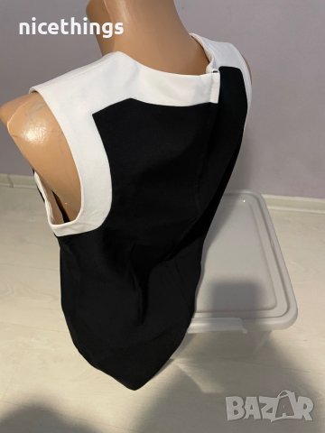 Рокля черно с бял кант, снимка 3 - Рокли - 36010596