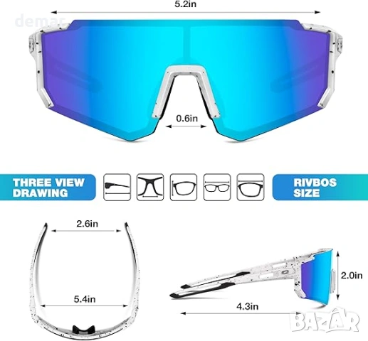 RIVBOS Детски спортни слънчеви очила с поляризирана UV защита, снимка 7 - Други - 53053943