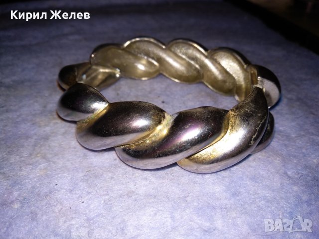 ПОСРЕБРЕНА СТОМАНЕНА ВИНТИДЖ - АРТ ГРИВНА ЕФЕКТНА ПЛЕТКА 26492