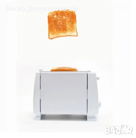 Тостер за хляб Rosberg, 750W, 2 филийки, 6 степени, Бял, снимка 2 - Тостери - 49488621