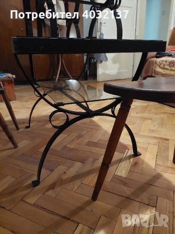 маса с табуретки от ковано желязо, снимка 2 - Маси - 51747358