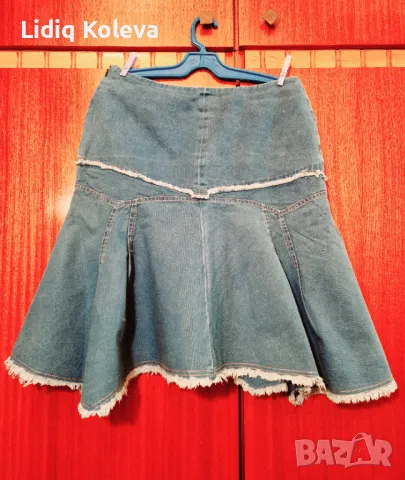 Тъмно синя дънкова пола, снимка 2 - Поли - 49859184