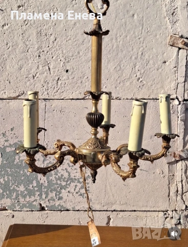 Бронзов полилей , снимка 2 - Лампи за таван - 53092538