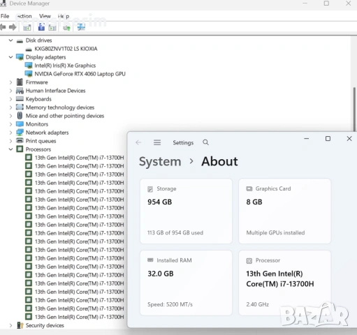 ЧИСТО НОВ 16' 2.5K 240Hz i7-13700H Lenovo Legion Slim 7 32GB DDR5/1TB NVMe/Nvidia RTX 4060 8GB, снимка 9 - Лаптопи за игри - 53415676