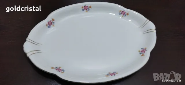 Старинен порцелан плато елипса , снимка 2 - Антикварни и старинни предмети - 48552810