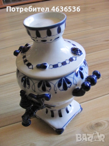 Порцеланов самовар ГЖЕЛЪ , Русия, маркиран