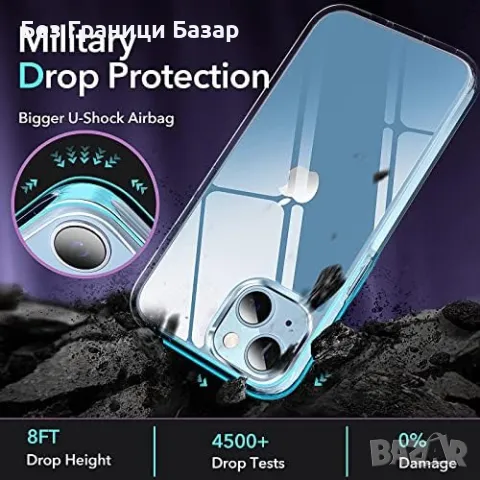 Нов кейс гръб Калъф за iPhone 13/14, Прозрачен, Не пожълтява, Ултра защита, снимка 2 - Калъфи, кейсове - 47537012