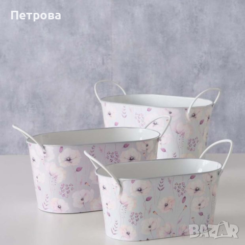 Метална кашпа-три размера/метална саксия/саксия/кашпа, снимка 5 - Саксии и кашпи - 44619635