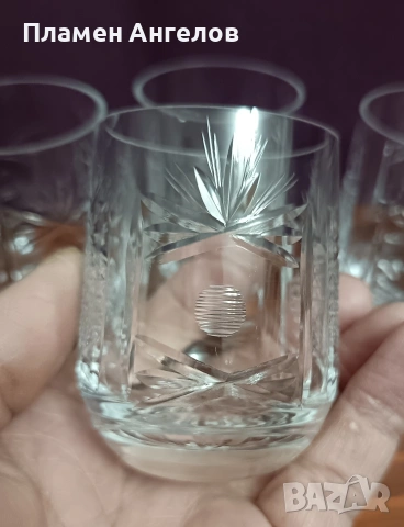 Комплект от 5 броя кристални чаши "Велизара" - Сливен, снимка 5 - Чаши - 53652221