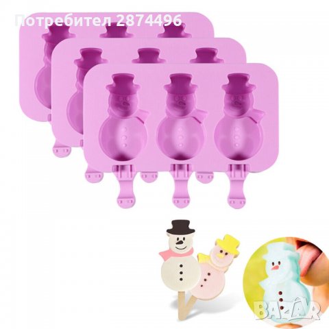 3790 Форма-Снежен човек за сладолед, снимка 2 - Форми - 39009521