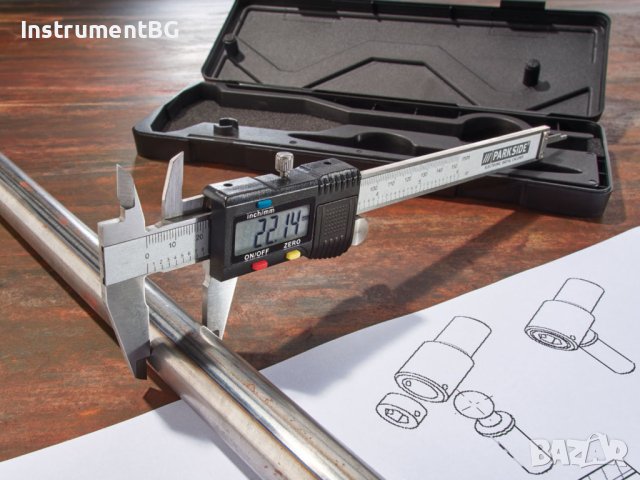 Дигитален шублер PARKSIDE® LCD дисплей, снимка 4 - Шублери - 41642762