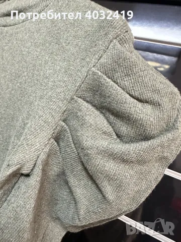 Маслено зелена дамска рокля с дълъг ръкав , снимка 2 - Рокли - 47827253