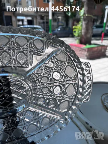 Бохемско кристално плато, снимка 5 - Прибори за хранене, готвене и сервиране - 50089846