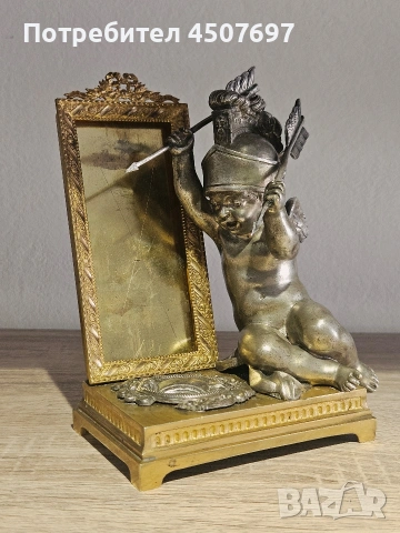 изящно бронзова Настолна рамка на  Купидон от 19 - ти век., снимка 16 - Антикварни и старинни предмети - 53793166