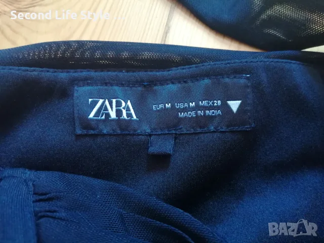 Zara корсет бюстие с шал чокър роза в черен цвят р-р М, снимка 12 - Корсети, бюстиета, топове - 55708320