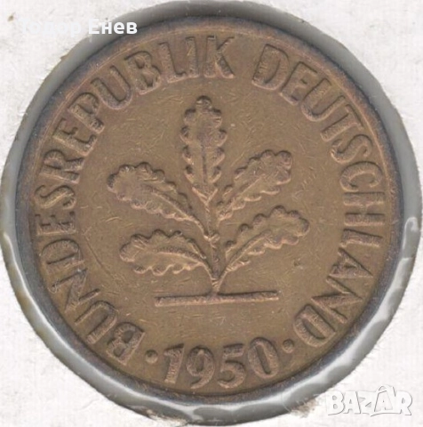 Germany-10 Pfennig-1950 J-KM# 108, снимка 2 - Нумизматика и бонистика - 52540588