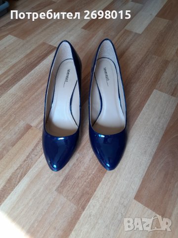 Тъмносини лачени обувки номер 39, снимка 2 - Дамски елегантни обувки - 42162926