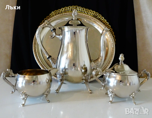 Посребрена бронзова каничка,барок,като нова от вътре. , снимка 7 - Антикварни и старинни предмети - 53632640