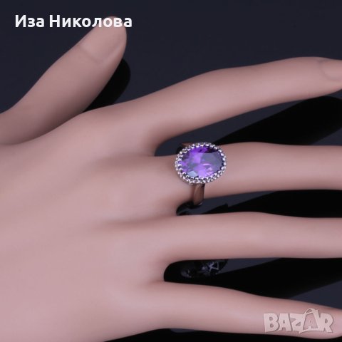 Сребърен комплект със сапфири, снимка 9 - Бижутерийни комплекти - 41303968