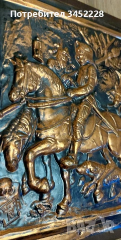 пано медно върху дървена плоскост 32см 27см , снимка 5 - Пана - 53830129