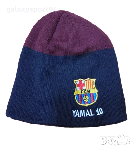 Червена Зимна  Шапка Yamal 10 Barcelona Плетена 25/ 26 Детско и мъжко, снимка 3 - Футбол - 51826650