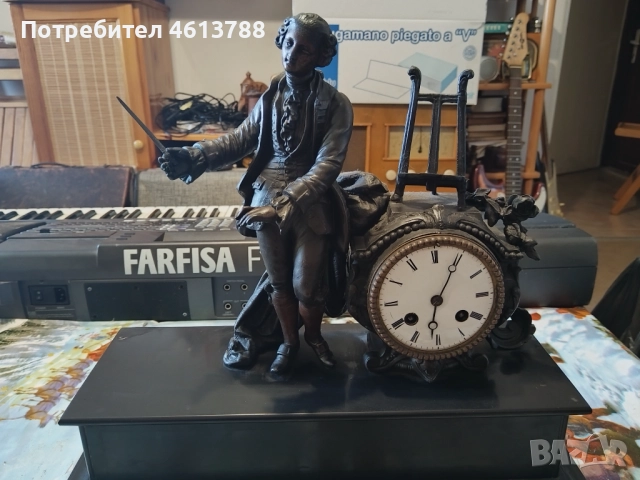 Каминен френски часовник, снимка 2 - Антикварни и старинни предмети - 52157528