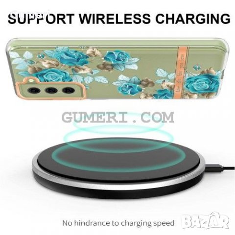 Samsung Galaxy S21 FE 5G Силиконов Прозрачен Гръб С Цвете - Синя Роза, снимка 3 - Калъфи, кейсове - 35920671