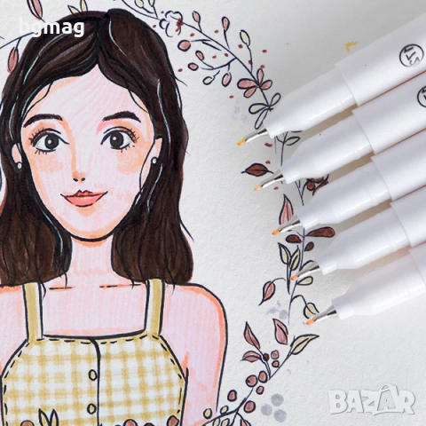 Ohuhu Maui Skin Tone Series маркери с два писеца тип четка и тънък писец, 36 цвята в телесни тонове, снимка 10 - Ученически пособия, канцеларски материали - 52183393