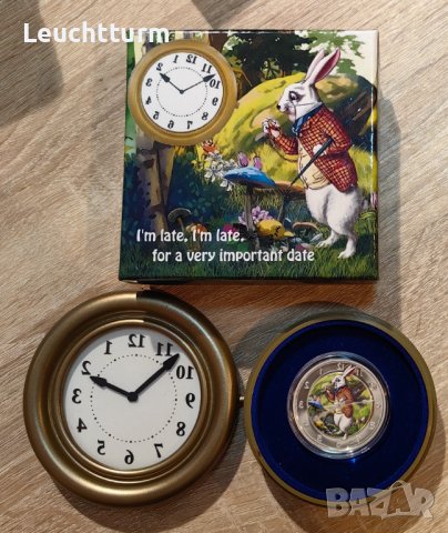 2 долара 2011 г. Острови Питкерн , Алиса в страната на Чудесата  1 оз. Годината на Заека, снимка 2 - Нумизматика и бонистика - 40761510