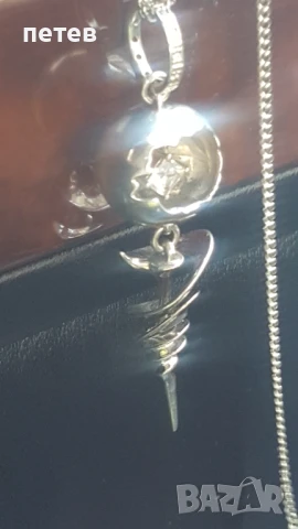 Сребърно колие. Сребърна висулка., снимка 3 - Антикварни и старинни предмети - 50754679