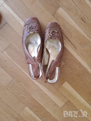 Дамски летни обувки с открита пета кафяви №36, снимка 2 - Сандали - 36598544