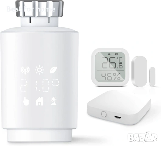 Комплект термостат за радиатор MOES, програмируем, енергоспестяващ