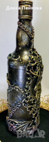 Бутилка за любимо питие - ръчна изработка , снимка 2 - Декорация за дома - 44574477