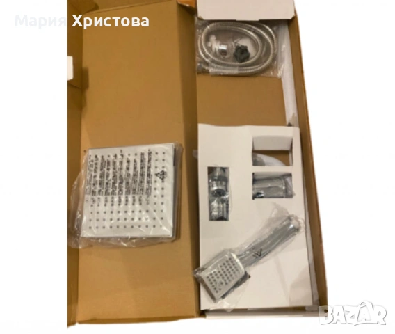 Хромиран горен душ комплект, смесител тип дъждовен душ Schütte, снимка 7 - Други - 53058448